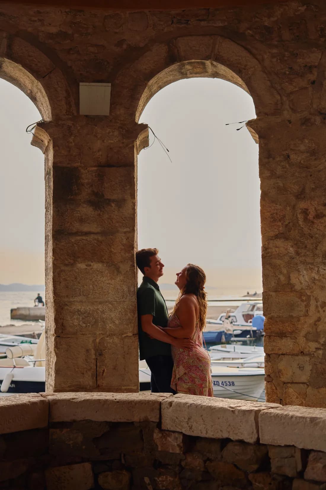 Marriage proposal in the old town streets of Zadar