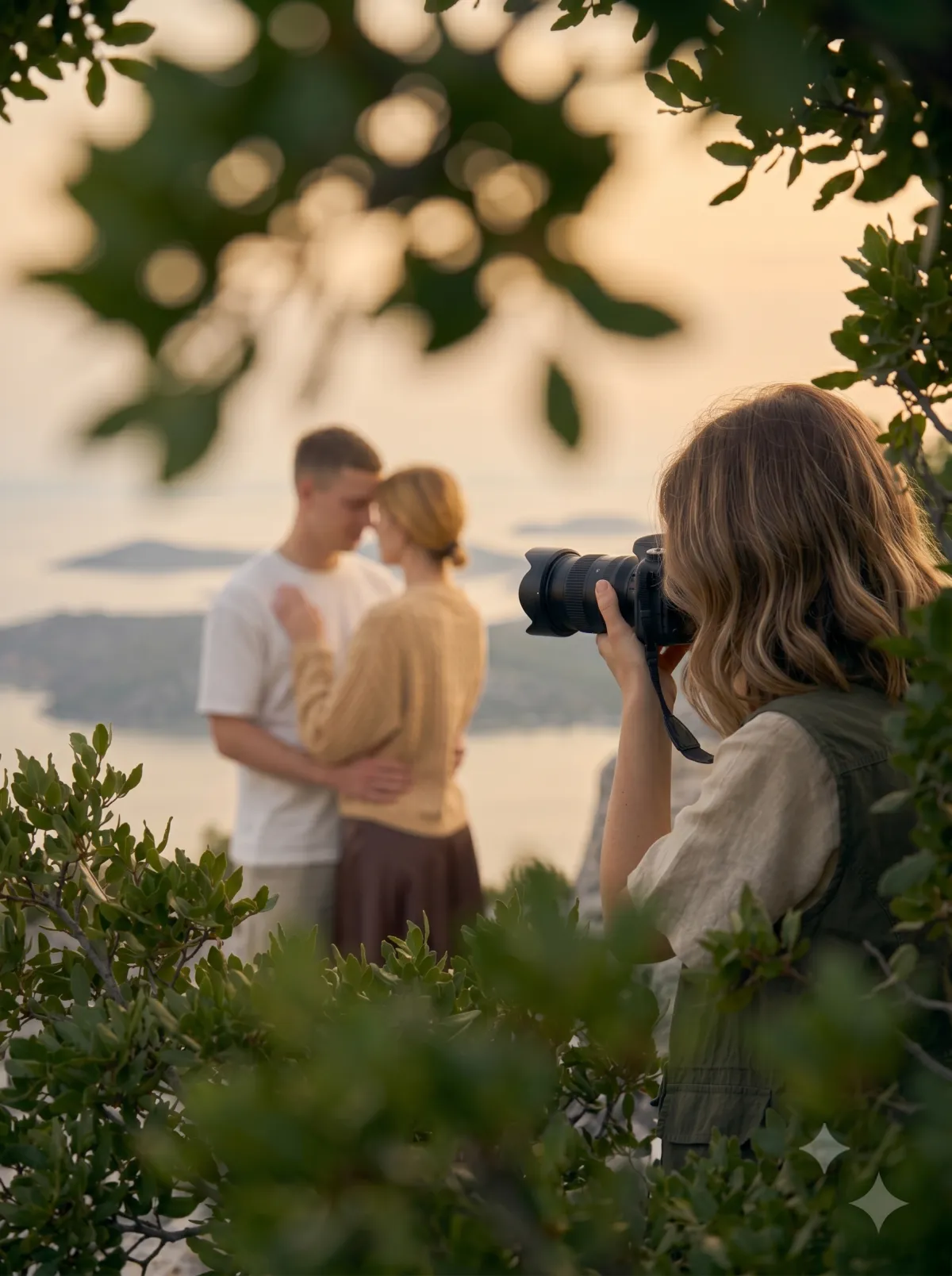 Proposal captured discreetly from a distance in Zadar