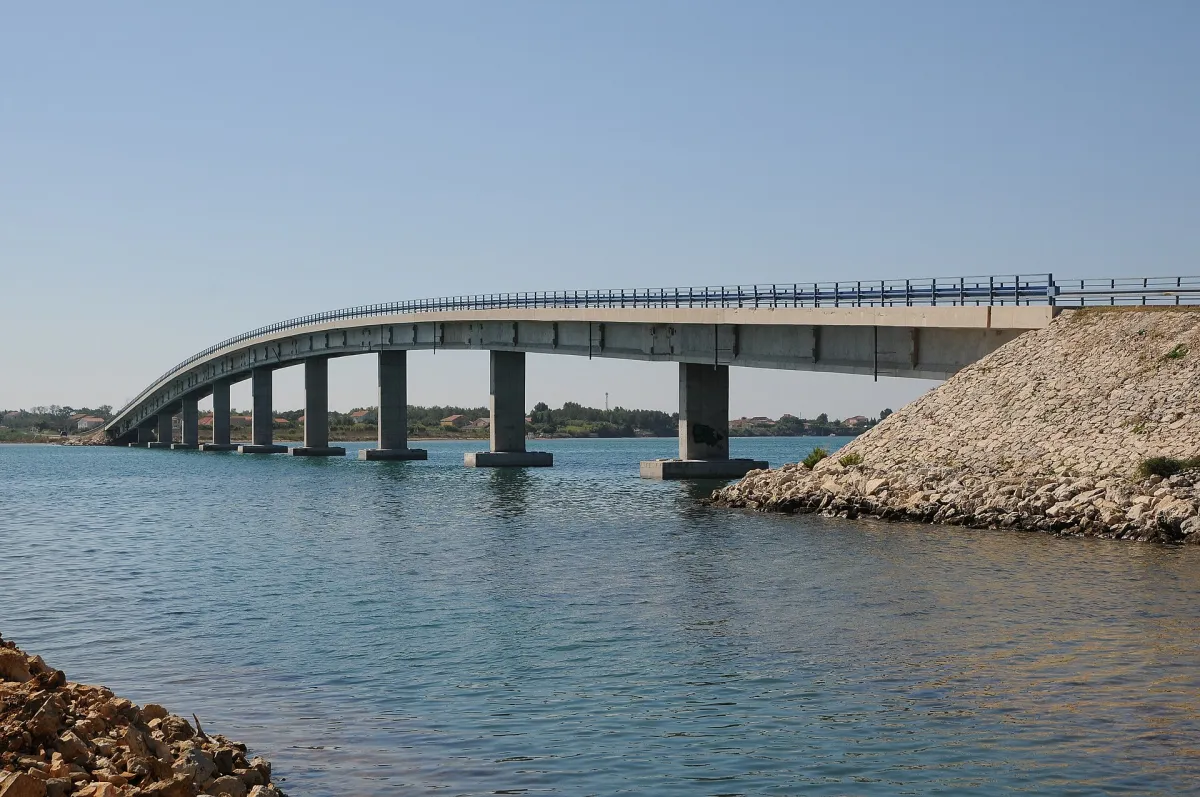 The bridge connecting Vir island to the mainland near Zadar